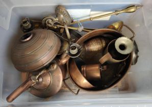A selection of brassware etc
