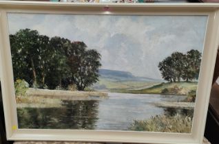 Ken Johnson: an oil painting, river scene, other pictures of birds etc. +