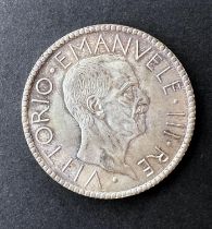 WORLD COINAGE: An Italian 1927R YRVI 20 Lira in high grade of Vittorio Emanuele III with toning