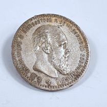 WORLD COINAGE: A Russian 1891 Rouble of Alexander III in high grade, mintage of 117,000 only, rare