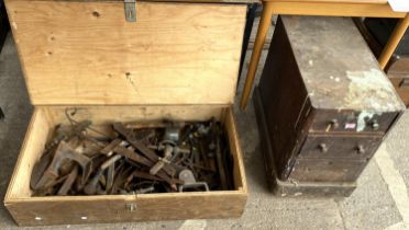 A tool chest of vintage tools; similar in chest of drawers.