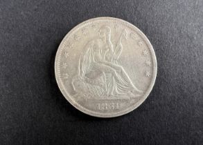 WORLD COINAGE: An 1861 "Seated Liberty Half Dollar" San Francisco mint, small Chinese chop mark