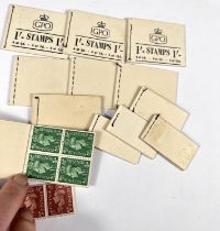 GB: folded booklets 1/- GVI 5 x blks 4, pairs (2) & QEII pairs (3) & blks (3)