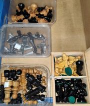 A selection of wooden/other chess sets/part sets