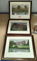 3 Brocklehurst-Whiston Macclesfield calendar silks, framed and glazed