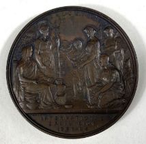 CALCUTTA INTERNATIONAL EXHIBITION, 1883-4 Commemorative bronze medal by WYON, 76mm