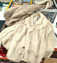 A vintage, circa 1930's/40's Silver Fox Fur Cape; a Fur Stole with pockets and a short Fur Jacket.