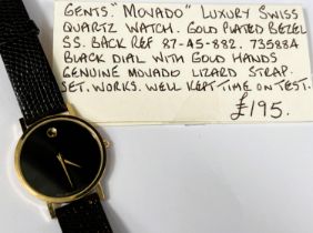 MOVADO, a gents quartz dress watch