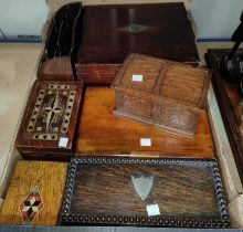 A selection of 19th century boxes; etc.