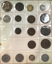 FRANCE & COLONIES, an album of 70+ coins 1770's - 1990's