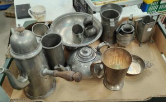 A selection of pewter