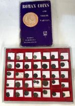 A collection of 36 Roman and other ancient coins; a related book