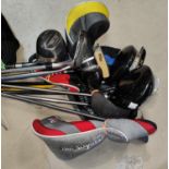 A selection of modern golf clubs.