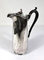 A hallmarked silver hot water jug of tapering form, Sheffield 1925, 15.5oz