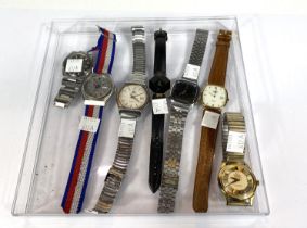 A good collection of gents wristwatches, Omega, Tissot, Bulova etc