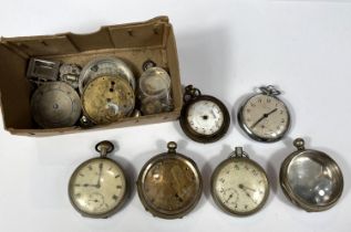 A selection of pocket watch cases; parts; etc.