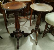 A reproduction mahogany Canterbury with 4 divisions; 2 reproduction mahogany wine tables