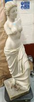 A full height resin garden sculpture in the form of Venus de Milo, height 144cm