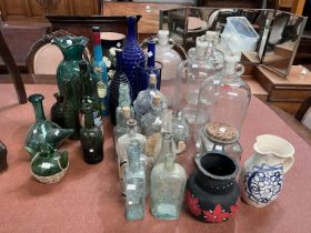 Four Demijohns and other large glass items