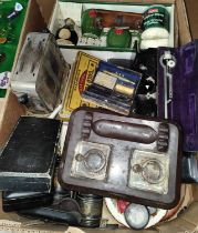 A selection of various collectables Bakelite items etc