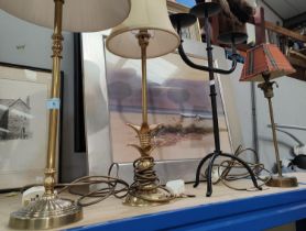 A selection of table lamps; etc.
