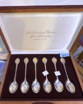 An originally boxed set of 6 teaspoons "Sovereign Queen Spoon Collection" Sheffield 1977