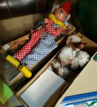 2 pelham Puppets, a clown and a poodle, one boxed.