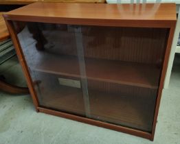 A 1960's glazed bookcase in sapele effect