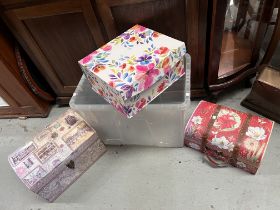 Three large decorative gift boxes