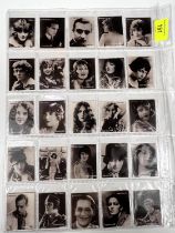 Job movie star monochrome cigarette cards:  Charlie Chaplin; Betty Bronson; etc.; 49, unnumbered