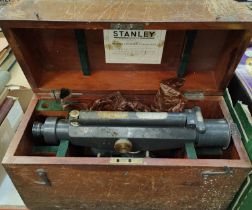 A vintage Dumpy surveyors level in original box, by W.F. Stanley & Co, High Holborn, London