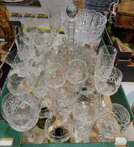A selection of cut and other drinking glasses