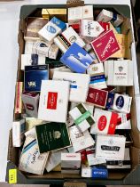 A large collection of vintage cigarette packets; etc.