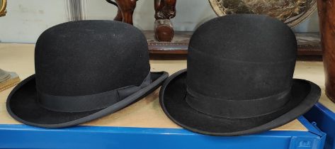 Two bowler hats, one by Henry Heath, London size 7.1/4, the other with internal gilt stamp "Best
