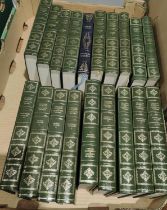 A good selection of faux leather antique green bound Dickens novels
