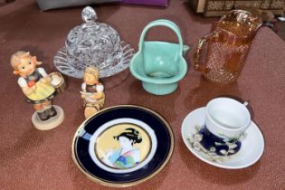 A collection of Hummel figures, other china and glass etc