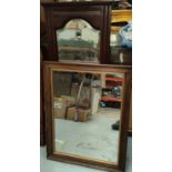 A modern mirror in rectangular floral frame; 2 other mirrors