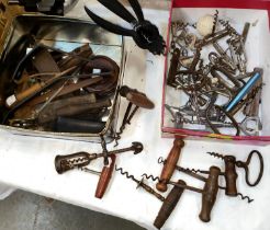 A selection of corkscrews; etc.