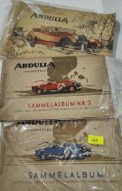 Three complete albums of Abdulla cigarette cards:  Sammelalbum; Sammelalbum No. 2 & Im Auk mit