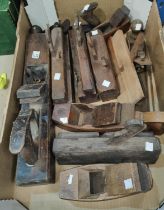 A selection of vintage wood moulding planes