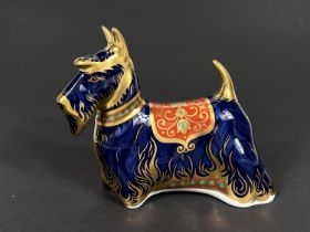 A Royal Crown Derby Scottie dog, length 15cm