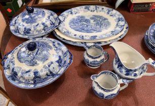 A selection of Enoch Woods "English Scenery" dinner ware including 2 covered tureens, meat and other