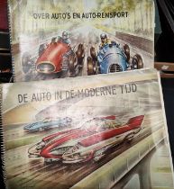 Two Dutch completed cigarette card albums, auto related:  Over Auto's en Auto-Rensport & De Auto