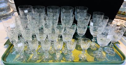 A large range of Edinburgh cut crystal glasses "Royal Highland" including:- 5 large wines, 6