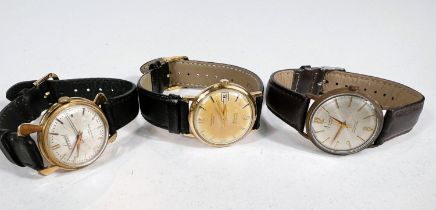 3 vintage gents wristwatches:- "Accurist 21 jewel anti magnetic"; a Rotary Maximus Automatic 21