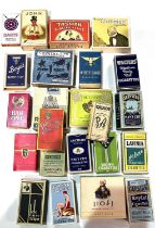 Twenty four vintage picture/unusual cigarette packets:  Island Queen; John The Clubman cigarettes,