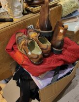 A selection of shoes and boots clothes etc