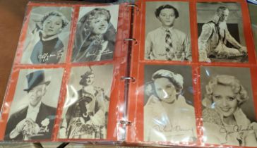 An album of postcards:  Fascinating Film Stars Film Star Favourites portrait wallets; early 20th