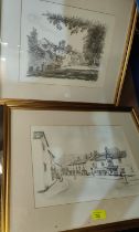 Liz Taylor:  Prestbury Village, pair of monochrome prints, artist signed limited editions; 2