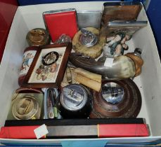 A selection of various table lighters and tobaccoana; a selection of wooden treen etc